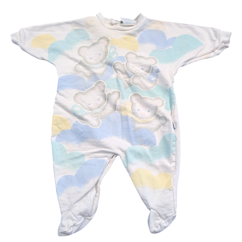 1980's Youth Pastel Cloud and Bear Romper
